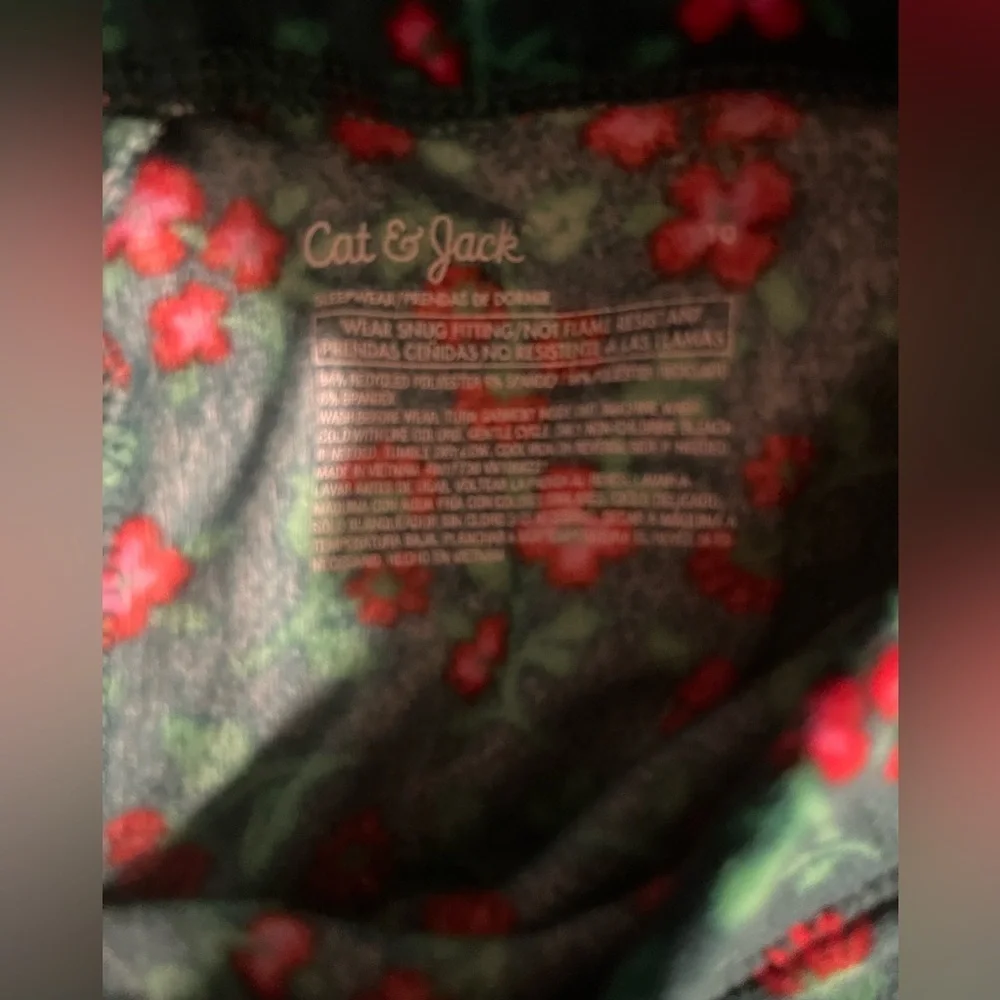 Cat & Jack Green and Red Floral Top